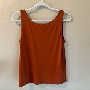 Eileen Fisher Orange Silk Cropped Tank Top Size M
